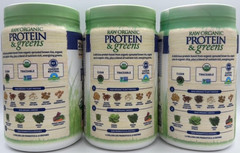3PK Garden of Life Raw Organic Protein & Greens ~ Vanilla ~1.40 oz EA ~EXP 1/27
