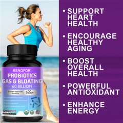 60 BILLION Prebiotic & Probiotics, Gas, Constipation & Bloating Relief