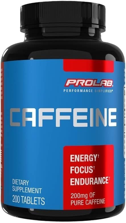 ProLab Caffeine Tablets 200mg – 200ct | Energy Support, Helps Enhance…