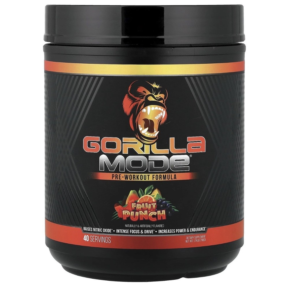 Gorilla Mode Pre-Workout Fruit Punch – 40 servings