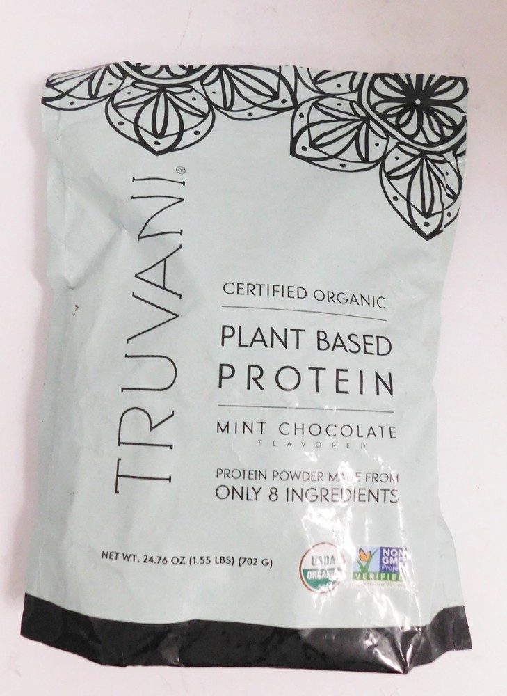 Truvani Vegan Organic Protein Powder Mint Chocolate Plant Based 20 servings 4/27