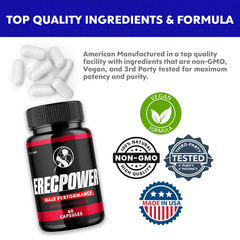 Erecpower for Men, Erec Power Advanced Formula Male Support Pills (60 Capsules)