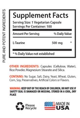 For Energy – L-TAURINE 500mg – Post Workout 1B