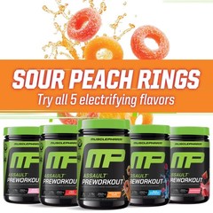 MusclePharm Assault Energy & Strength Pre Workout – 30 Servings, Sour Peach Ring