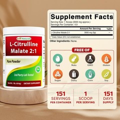 Best Naturals L-Citrulline Malate 2:1 Powder 1 Lb 1 Pound (Pack of 1)