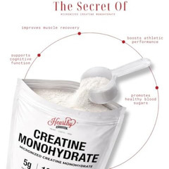 HEARTHY FOODS Creatine Monohydrate Micronized Powder 500G – 100 Servings, 5000mg