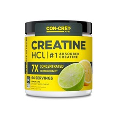 CON-CRET Creatine HCl Powder Lemon Lime 64 Servings Muscle Energy Support