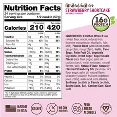 & Protein Cookie Strawberry Protein Snacks 16G Plant Protein 10G