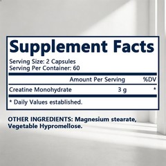 Coeanvira Micronized Creatine Monohydrate Easily Absorbed Muscle 120 Capsules