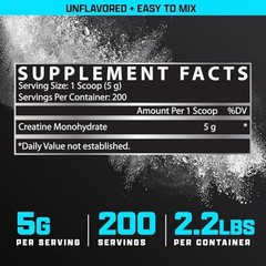 Micronized Creatine Monohydrate Powder 1kg 200 Servings 5g Muscle