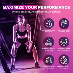Creatine Gummies for Women, 3 Gummies = 5g Creatine Monohydrate with L-Carnit…