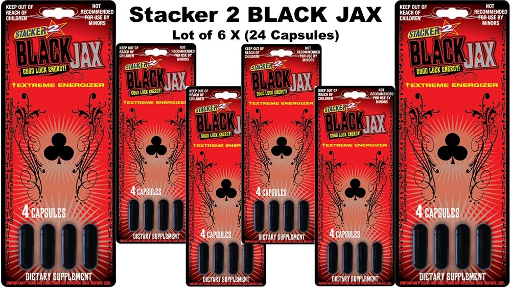 Black Jax Extreme Energizer 4 /Card (Lot of 6 x Cards) = 24 Capsules