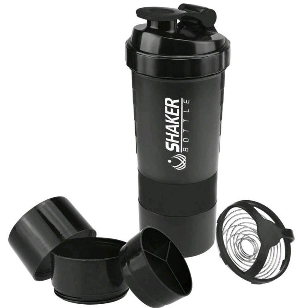 Protein Shaker – Blue/Grey 500ml | Protein Shaker with Screw Cap, Sieve &