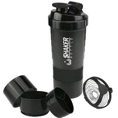 Protein Shaker – Blue/Grey 500ml | Protein Shaker with Screw Cap, Sieve &