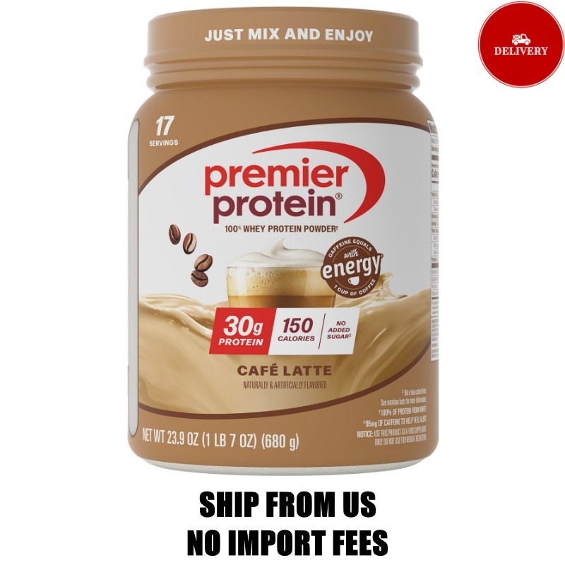Premier Protein 100% Whey Protein Powder, Café Latte, 30g Protein, 23.9 oz, 1.5l