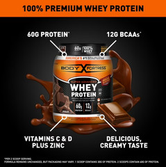 ( 2 Pack ) Body Fortress Super Advanced 100% Premium Whey, Chocolate, 1.78lb