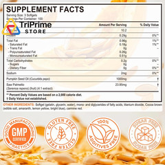 Pumpkin Seed Oil with Saw Palmetto, 1000mg per Serving, 1 Count (Pack of 1)
