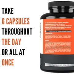 Creatine Capsules 5g Premium 3X ThreeAtine Pre Workout Bulk Muscle Mass Gaine…