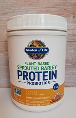 Garden of Life Barley Protein, Vanilla Caramel,Plant-based Non-GMO, 21g Protein.