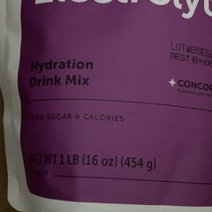 Micro Ingredients Electrolytes Hydration Powder Drink Mix, Concord Grape 1 lb