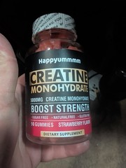 Happyummmm Creatine Monohydrate Gummies 5000mg Strawberry Sugar-Free 90 Count
