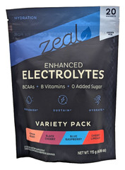 Zeal Naturals Enhanced Electrolytes, 20 Stick Packs, Variety Pack, Exp. 1/27