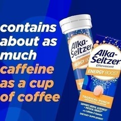 Alka-Seltzer Energy Boost: Caffeine & Guarana, B Vitamins, Supports Mental…