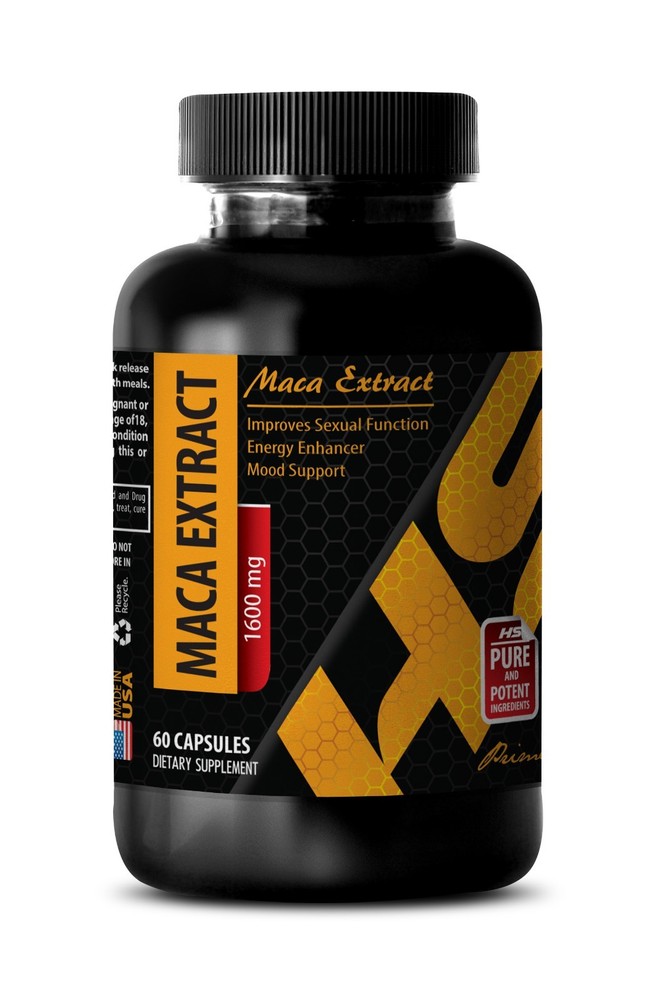 male potency – Pure MACA ROOT EXTRACT 1600mg – black maca root powder – 1 Bottle