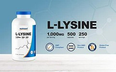 Nutricost L-Lysine 1000mg Per Serving, 250 Servings, 500 Capsules – Gluten Free,