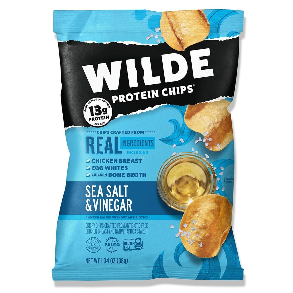 (Pack of 24) Wilde Snacks Protein Chips Sea Salt Vinegar 1.34 Oz
