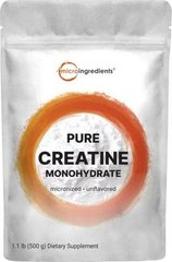 Instant Creatine Monohydrate Powder 500 Grams (1.1 Lb), 5000mg Per Serv, Powder,