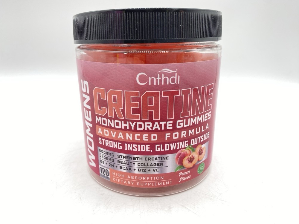 Cnthdi Creatine Monohydrate Gummies Peach Gluten-Free Soy-Free 6000mg 120 Ct