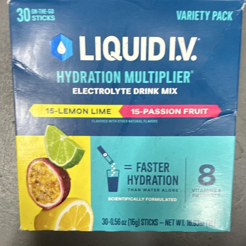 Liquid I.V. Hydration Multiplier Electrolyte Drink Mix 30 Sticks Variety