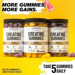 Creatine Monohydrate Gummies 5g Daily Dose (1g per Gummy) – Creatine Gummy fo…