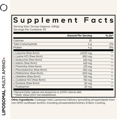 Codeage Liposomal Multi Amino Powder Supplement – BCAA & EAA Supplement All 9 Es