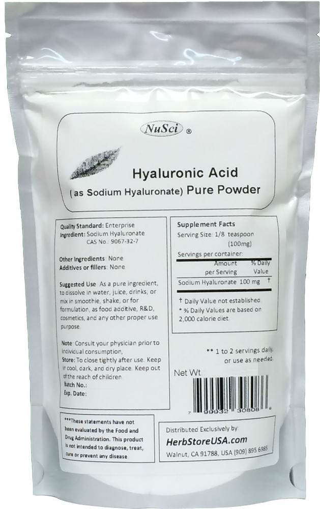 100% Pure Hyaluronic Acid HA Powder 250g (8.8oz Sodium Hyaluronate anti wrinkle