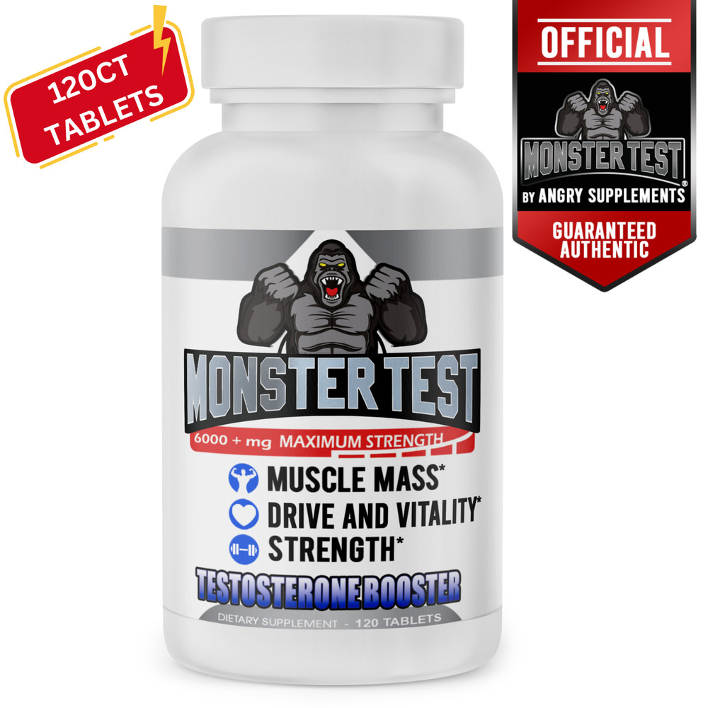 Monster Test 120ct Tablets, Mens Testosteron Booster Testosterona Pills Muscle