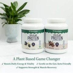 2 lbs Organic Plant Based Vegan Protein Powder for Women with BCAAs Vanilla