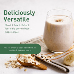 Hemp Vegan Protein Powder, Unflavored Vegan Powder with Plant Protein for Muscle