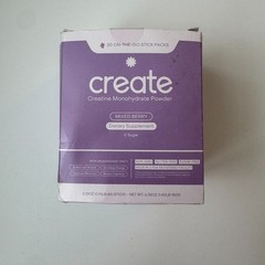 Create Creatine Monohydrate Mixed Berry 30 Stick Packs Vegan Exp 08/2027 Dietary