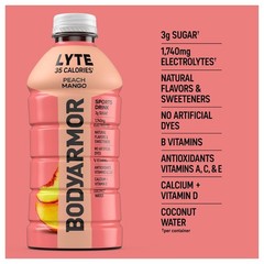 BodyArmor L Yte Electrolyte Drink Peach Mango 28 Fl Oz Pack Coconut Water Sports