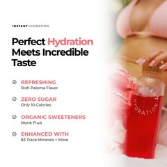 Instant Hydration Electrolyte Powder Sugar Free Raspberry 1220mg 20 Count