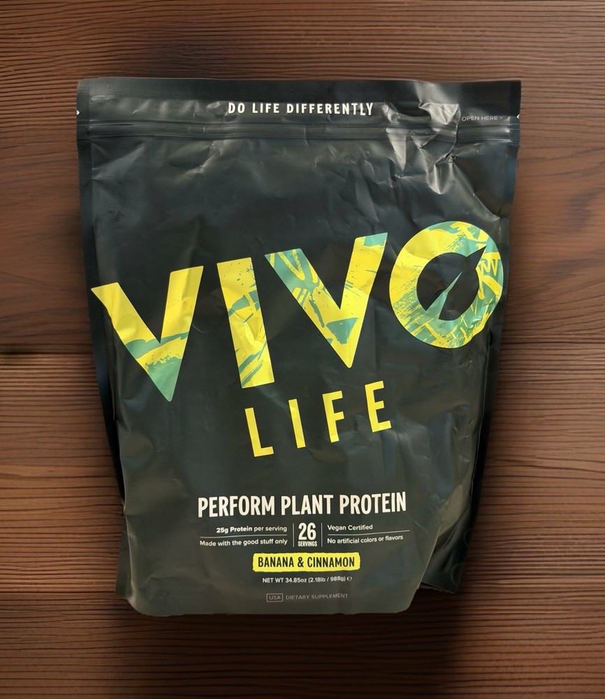 Vivo Life Perform Plant Protein Banana & Cinnamon 2.18 Lb. 25g Of Protein 04/26