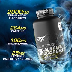 EFX KRE ALKALYN HARDCORE Creatine Energy Fat Loss Caffeine VALUE SIZE 180 Caps