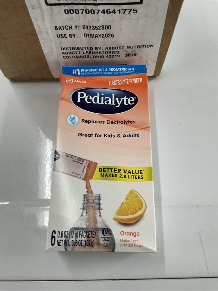 6PK Abbott Pedialyte Electrolyte Powder ~ 6 Pouches Each ~ EXP 5/26