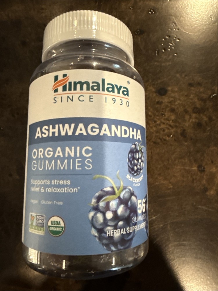 Organic Ashwagandha Blackberry Flavor 56 Gummies -2 per serv EXP 8/27