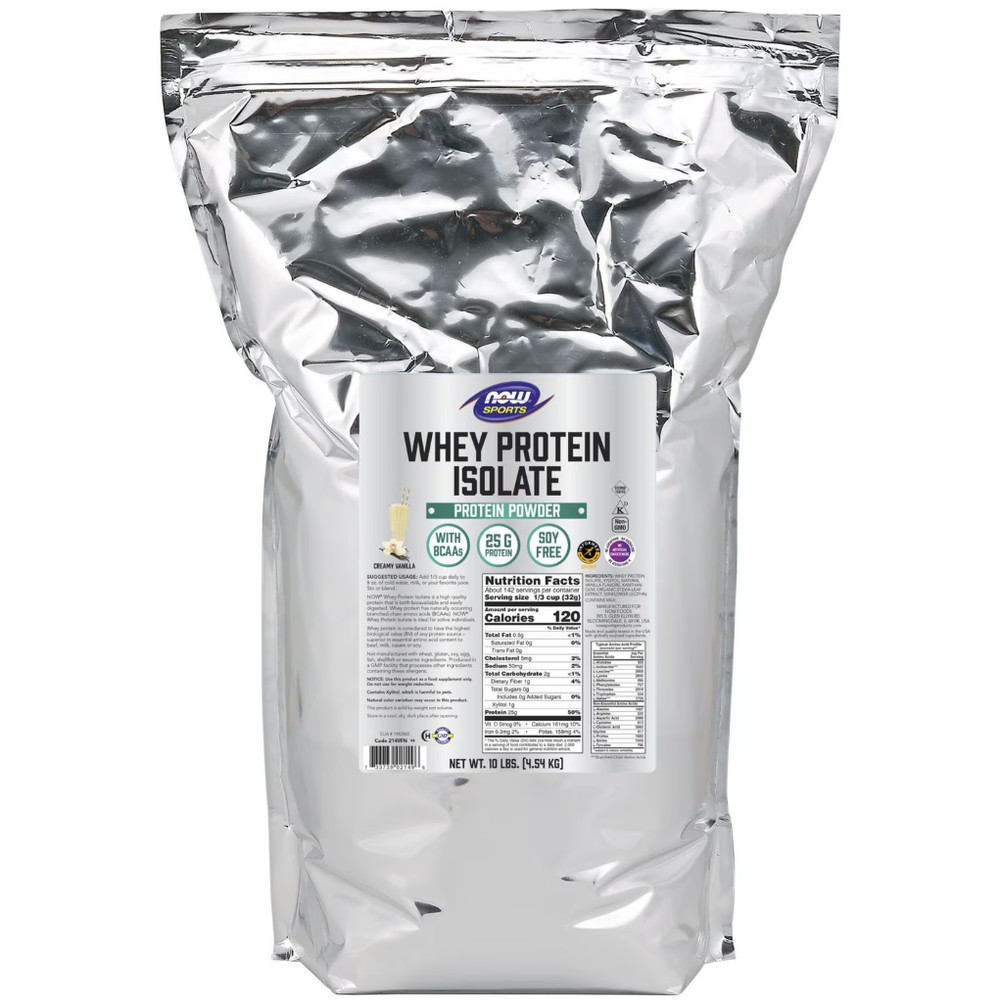 NOW Foods Sports Whey Protein Isolate Creamy Vanilla 10 lbs
