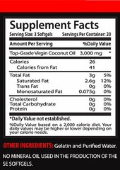 lauric fatty acid – COCONUT OIL 3000 Mg – Strengthen the Entire Immune System -1