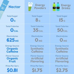 Nectar Energy Booster – Organic Caffeine, B12 & 30 Servings (Pack of 1)