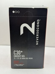Neversecond C30 Energy Gel, Performance Nutrition and Hydration 12 Packets Berry